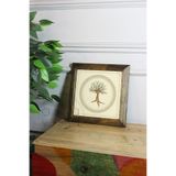 Artavessa Masif Ahşap Çerçeveli Taş Tablo Pano 26 x 26 cm - Ağaç Model 5, 26 x 26