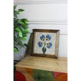 Artavessa Masif Ahşap Çerçeveli Taş Tablo Pano 26 x 26 cm - Ebru Sanatı 1 - 16 x 16