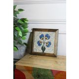 Artavessa Masif Ahşap Çerçeveli Taş Tablo Pano 26 X 26 Cm - Ebru Sanatı 1