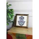 Artavessa Masif Ahşap Çerçeveli Taş Tablo Pano 26 x 26 cm - Fatma Ana Eli 2, 26 x 26