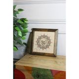 Artavessa Masif Ahşap Çerçeveli Taş Tablo Pano 26 x 26 cm - İslami Model 2, 26 x 26
