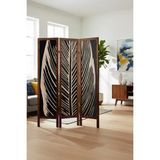 Artavessa Premium Ahşap Çerçeveli 3 Kanatlı Kanvas Paravan - Modern Desenli Seperatör - 138X170 cm - Çok Renkli