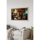Artavessa Tek Parça Ahşap Çerçeve Görünümlü Aslan Baskılı MDF 48x33 cm Tablo - Model 20, 33 x 48