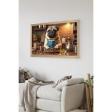Artavessa Tek Parça Ahşap Çerçeve Görünümlü Köpek Baskılı MDF 48x33 cm Tablo - Model 16, 33 x 48