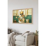Artavessa Tek Parça Ahşap Çerçeve Görünümlü Köpek Baskılı MDF 48x33 cm Tablo - Model 45, 33 x 48