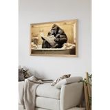 Artavessa Tek Parça Ahşap Çerçeve Görünümlü Orangutan Baskılı MDF 48x33 cm Tablo - Model 53, 33 x 48