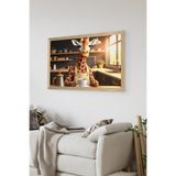 Artavessa Tek Parça Ahşap Çerçeve Görünümlü Zürafa Baskılı MDF 48x33 cm Tablo - Model 7, 33 x 48