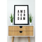 Artavessa Tek Parça Çerçeve Görünümlü Yazılı Mdf Tablo "Amsterdam"