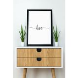 Artavessa Tek Parça Çerçeve Görünümlü Yazılı Mdf Tablo "Love"