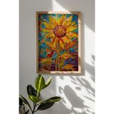 Artavessa Tek Parça Gerçek Ham Ahşap Çerçeveli Mosaic Temalı Tablo - Model 1, 50 x 70