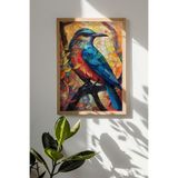 Artavessa Tek Parça Gerçek Ham Ahşap Çerçeveli Mosaic Temalı Tablo - Model 17, 50 x 70