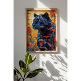 Artavessa Tek Parça Gerçek Ham Ahşap Çerçeveli Mosaic Temalı Tablo - Model 19, 50 x 70