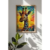 Artavessa Tek Parça Gerçek Ham Ahşap Çerçeveli Mosaic Temalı Tablo - Model 26, 33 x 48
