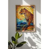 Artavessa Tek Parça Gerçek Ham Ahşap Çerçeveli Mosaic Temalı Tablo - Model 9, 50 x 70