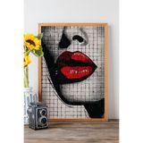 Artavessa Tek Parça Gerçek Ham Ahşap Çerçeveli Popart Mosaic Çizgili Tablo - Model 4, 50 x 70