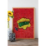 Artavessa Tek Parça Gerçek Ham Ahşap Çerçeveli Popart Mosaic Çizgili Tablo - Model 7, 33 x 48