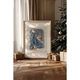 Artavessa Tek Parça Gerçek Ham Ahşap Çerçeveli Yılbaşı(New Year) Temalı Tablo - Model 105, 33 x 48