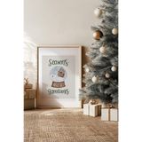 Artavessa Tek Parça Gerçek Ham Ahşap Çerçeveli Yılbaşı(New Year) Temalı Tablo - Model 107, 50 x 70