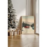 Artavessa Tek Parça Gerçek Ham Ahşap Çerçeveli Yılbaşı(New Year) Temalı Tablo - Model 14, 33 x 48