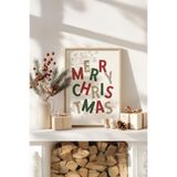 Artavessa Tek Parça Gerçek Ham Ahşap Çerçeveli Yılbaşı(New Year) Temalı Tablo - Model 28, 33 x 48