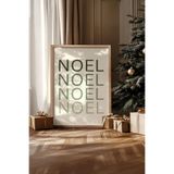 Artavessa Tek Parça Gerçek Ham Ahşap Çerçeveli Yılbaşı(New Year) Temalı Tablo - Model 33, 33 x 48