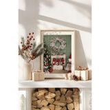 Artavessa Tek Parça Gerçek Ham Ahşap Çerçeveli Yılbaşı(New Year) Temalı Tablo - Model 52, 33 x 48