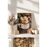 Artavessa Tek Parça Gerçek Ham Ahşap Çerçeveli Yılbaşı(New Year) Temalı Tablo - Model 56, 33 x 48