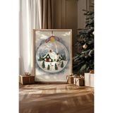 Artavessa Tek Parça Gerçek Ham Ahşap Çerçeveli Yılbaşı(New Year) Temalı Tablo - Model 65, 33 x 48