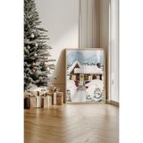 Artavessa Tek Parça Gerçek Ham Ahşap Çerçeveli Yılbaşı(New Year) Temalı Tablo - Model 66, 33 x 48