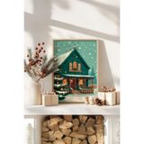 Artavessa Tek Parça Gerçek Ham Ahşap Çerçeveli Yılbaşı(New Year) Temalı Tablo - Model 7, 33 x 48
