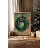 Artavessa Tek Parça Gerçek Ham Ahşap Çerçeveli Yılbaşı(New Year) Temalı Tablo - Model 8, 50 x 70