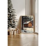 Artavessa Tek Parça Gerçek Ham Ahşap Çerçeveli Yılbaşı(New Year) Temalı Tablo - Model 9, 50 x 70