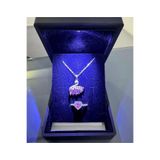 ArtBDesign Küçük Işıklı Kutuda Pembe Kuğu Kolye Ve Yüzük