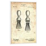 Artboxone Poster Beyaz Çerçeveli 75X50 Cm Moda Tıraş Fırçası Patentli (Antika) - Resim Tıraş Fırçası Berber Saçı
