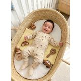 Artci Collection Patikli Bebek Tulum - Kahve Araba - Bej - Açık Kahverengi - 3 - 6 Ay