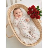 Artci Collection Patikli Bebek Tulum - Kalpli - Kırmızı - 3 - 6 Ay