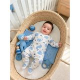 Artci Collection Patikli Bebek Tulum - Mavi Ayıcıklı - 3 - 6 Ay