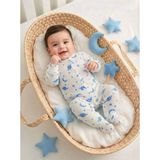 Artci Collection Patikli Bebek Tulum - Uzay - Mavi - 0 - 3 Ay