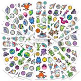 ArtCreativity Alien Stickers Çeşitleri, Çocuklar için 1000'den Fazla Uzay Çıkartmalı 100 Çıkartma Sayfası, Benzersiz Sanat ve El Sanatları Malzemeleri, Dış Mekan Doğum Günü Partisi Şekerleri, Galaxy
