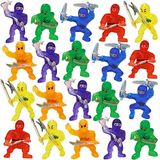 ArtCreativityTM Mini Ninja Figürleri, 48'li Paket, Çeşitli Renkler Plastik Aksiyon Figürleri Oyun Seti, Çeşitli Pozlarda Küçük Ninja Savaşçıları, Havalı Cupcake Topper, Goodie Çanta Dolguları ve