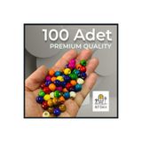 Artdeco 10 Mm Premium Kalite Karışık Renkli Ahşap Boncuk - 100 Adet