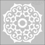 Artdeco 111 Geometrik Göbek Desen 30x30 cm Stencil Boyama Şablonu