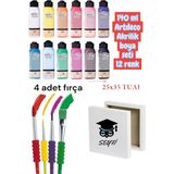 Artdeco 12 Renk Akrilik Boya 140 ml 6 Li Firça Seti ve 25X35 Tual ile Yaratıcılığınızı Keşfedin