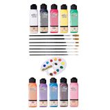 Artdeco 140 Ml Akrilik Boya+fanart 7'li Karma Seri Sentetik Fırça+godeli Palet