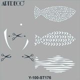 Artdeco 30x30 cm Balıklı 176 Stencil