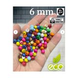 Artdeco 6 Mm Karışık Renk Ahşap Boncuk (25 Gram Ort 315 Adet) Delik Çapı 2 Mm