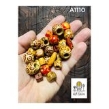 Artdeco Ahşap Boncuk (50 Gram ort 70-80 Adet) Farklı Desen-Farklı Ölçü-Karışık-Tahta-Aksesuar-Renkli