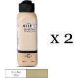 Artdeco Akrilik Boya 2'li 140 ml Renk Seçmeli Canlı ve Pastel - Kum Beji