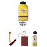 Artdeco Akrilik Boya 500 Ml Sarı Dolap Boyama Seti Mobilya Boyama Seti Parlak Vernik