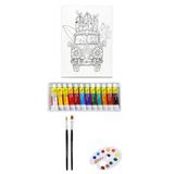 Artdeco Desenli Tuval 40X50cm Minibüs Fanart Academy Akrilik Boya Seti 12 Renk X 12Ml